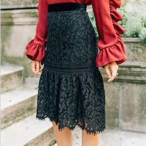 Rachel Parcell Lexington Black Lace Skirt